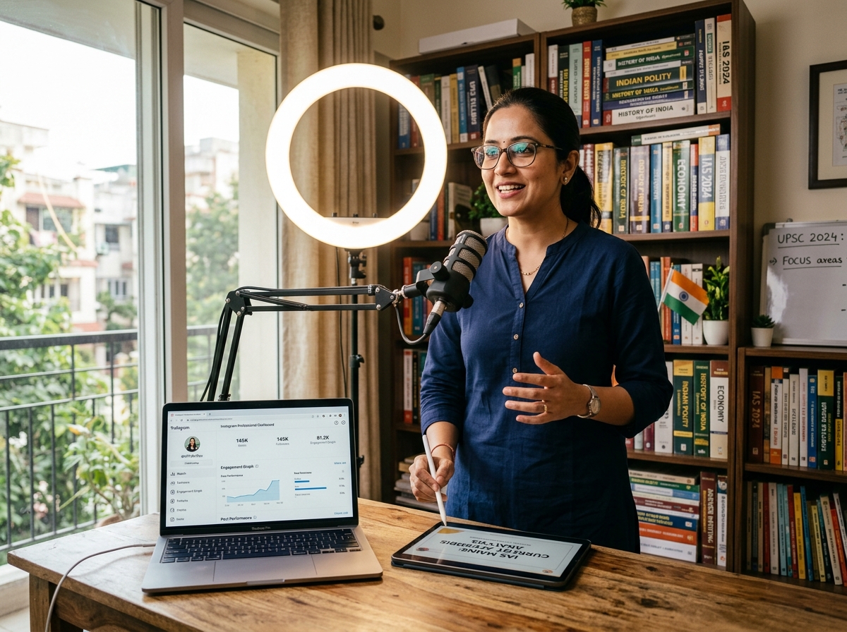 Indian educator using Instagram DM automation for coaching