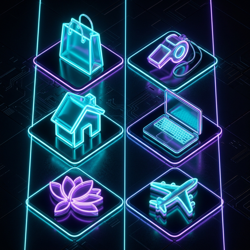 Six business vertical icons for Instagram DM automation templates