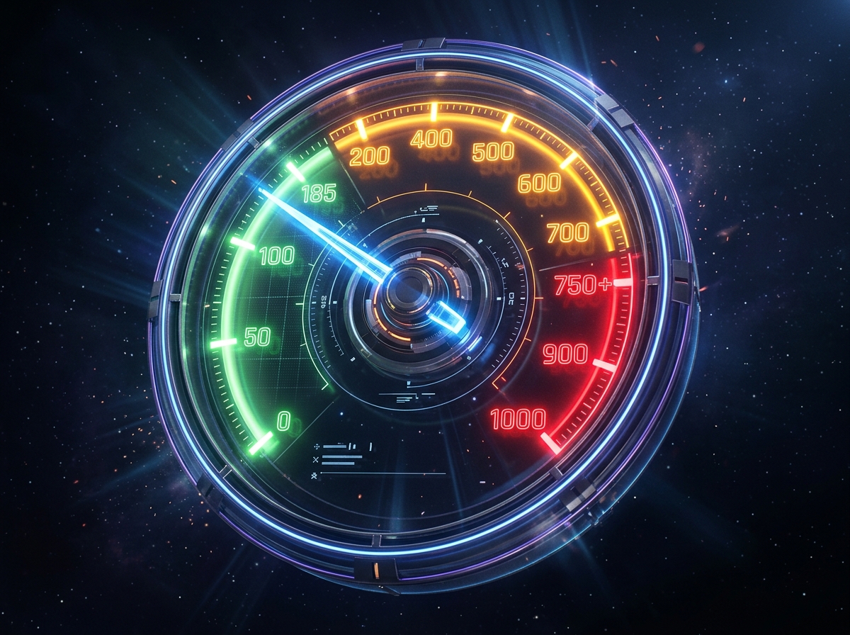 3D speedometer gauge showing Instagram DM rate limit safety zones