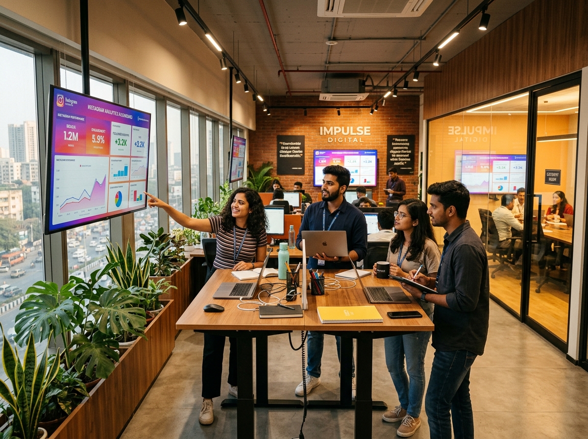 Mumbai digital marketing agency team managing multiple Instagram client accounts