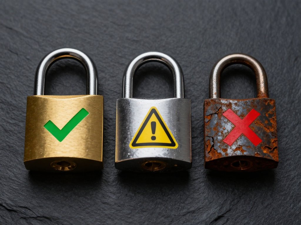 Three lock types representing safe official API, caution, and banned Instagram automation methods