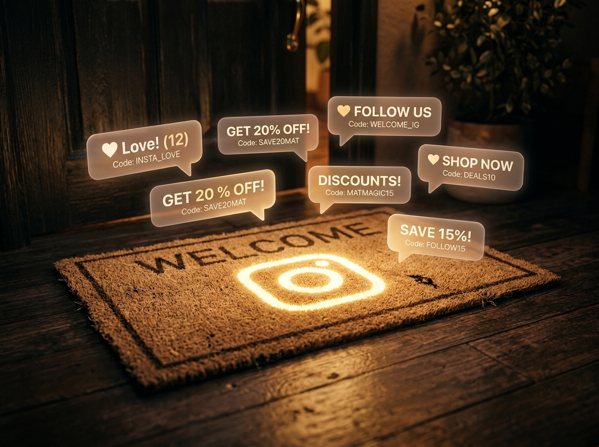 New follower welcome automation concept with Instagram logo