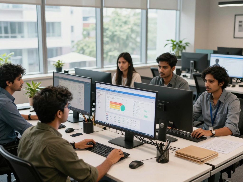 Digital marketing agency team reviewing Instagram automation analytics dashboards