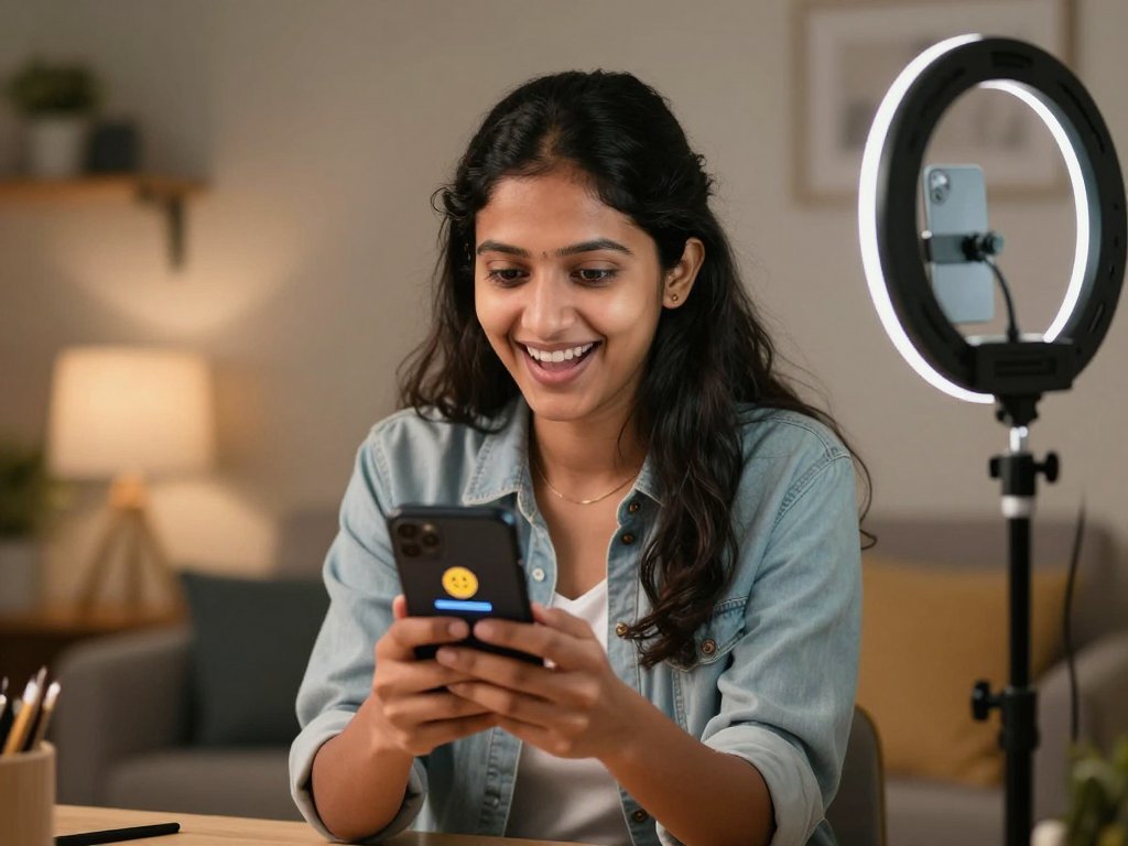 Indian Instagram creator celebrating follower milestone with DM automation results