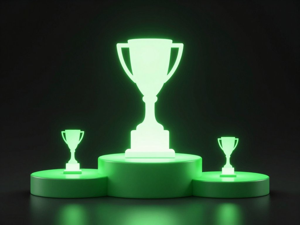 3D awards podium representing QuickDM as top-ranked ManyChat alternative 2026