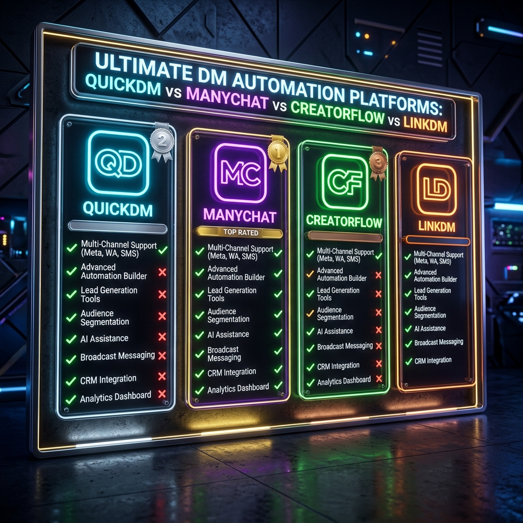 QuickDM versus competitor Instagram automation tools comparison visual